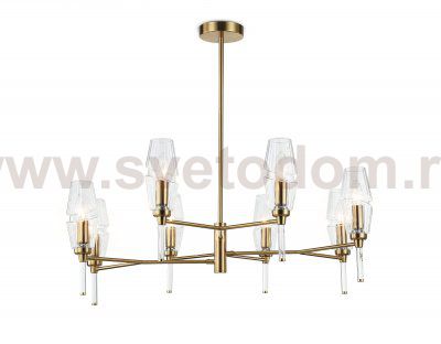 LH55202/8 BS/CL латунь/прозрачный E14*8 max 40W D800*520