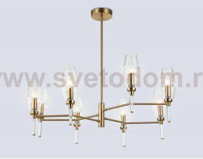LH55202/8 BS/CL латунь/прозрачный E14*8 max 40W D800*520
