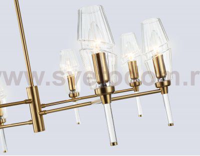 LH55202/8 BS/CL латунь/прозрачный E14*8 max 40W D800*520