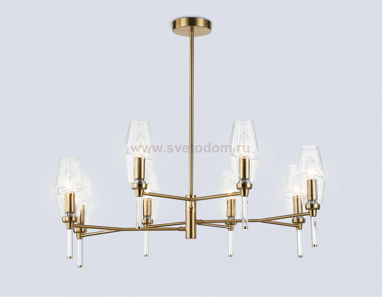 LH55202/8 BS/CL латунь/прозрачный E14*8 max 40W D800*520