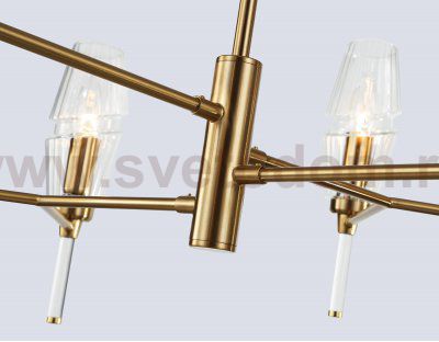 LH55202/8 BS/CL латунь/прозрачный E14*8 max 40W D800*520