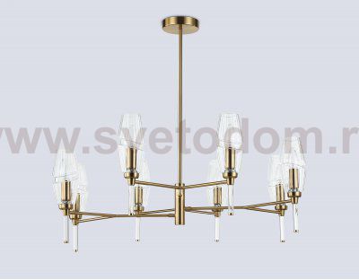 LH55202/8 BS/CL латунь/прозрачный E14*8 max 40W D800*520