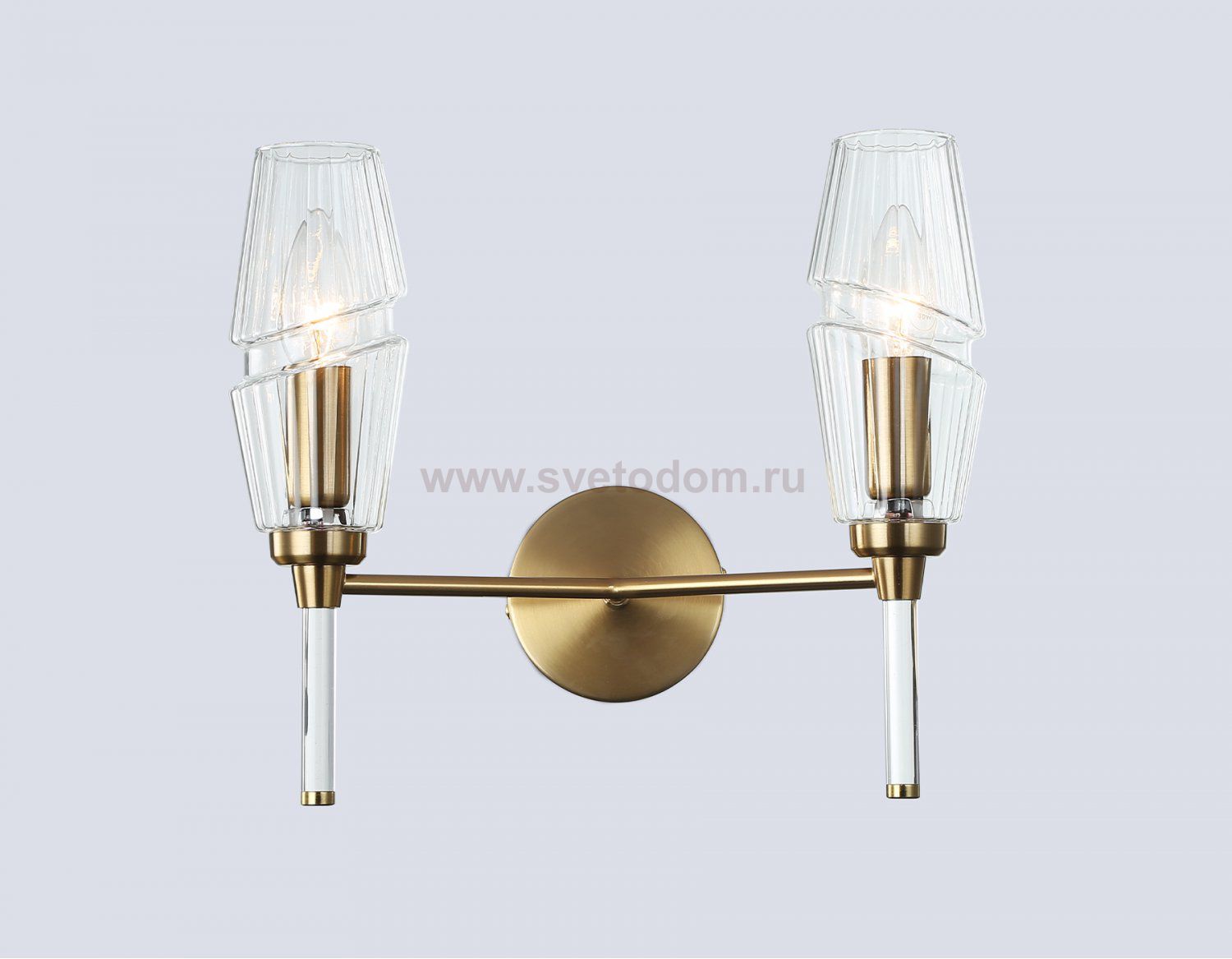 LH55206/2 BS/CL латунь/прозрачный E14*2 max 40W 330*170*280
