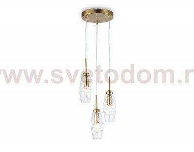 LH55210/3 BS/CL латунь/прозрачный E14*3 max 40W D240*470