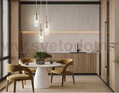 LH55210/3 BS/CL латунь/прозрачный E14*3 max 40W D240*470