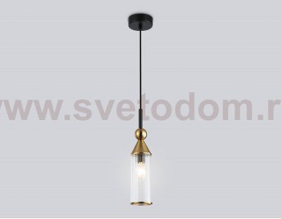 Подвесной светильник Ambrella LH55251 BK/BS/CL черный/латунь/прозрачный E14 max 40W D65*1500