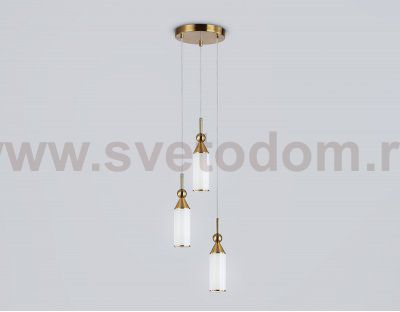Подвесной светильник Ambrella LH55272/3 BS/FR латунь/белый матовый E14 max 40W D230*1200