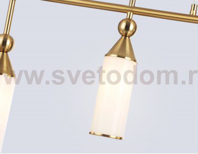 Подвесной светильник Ambrella LH55274/4 BS/FR латунь/белый матовый E14*4 max 40W 845*65*1150