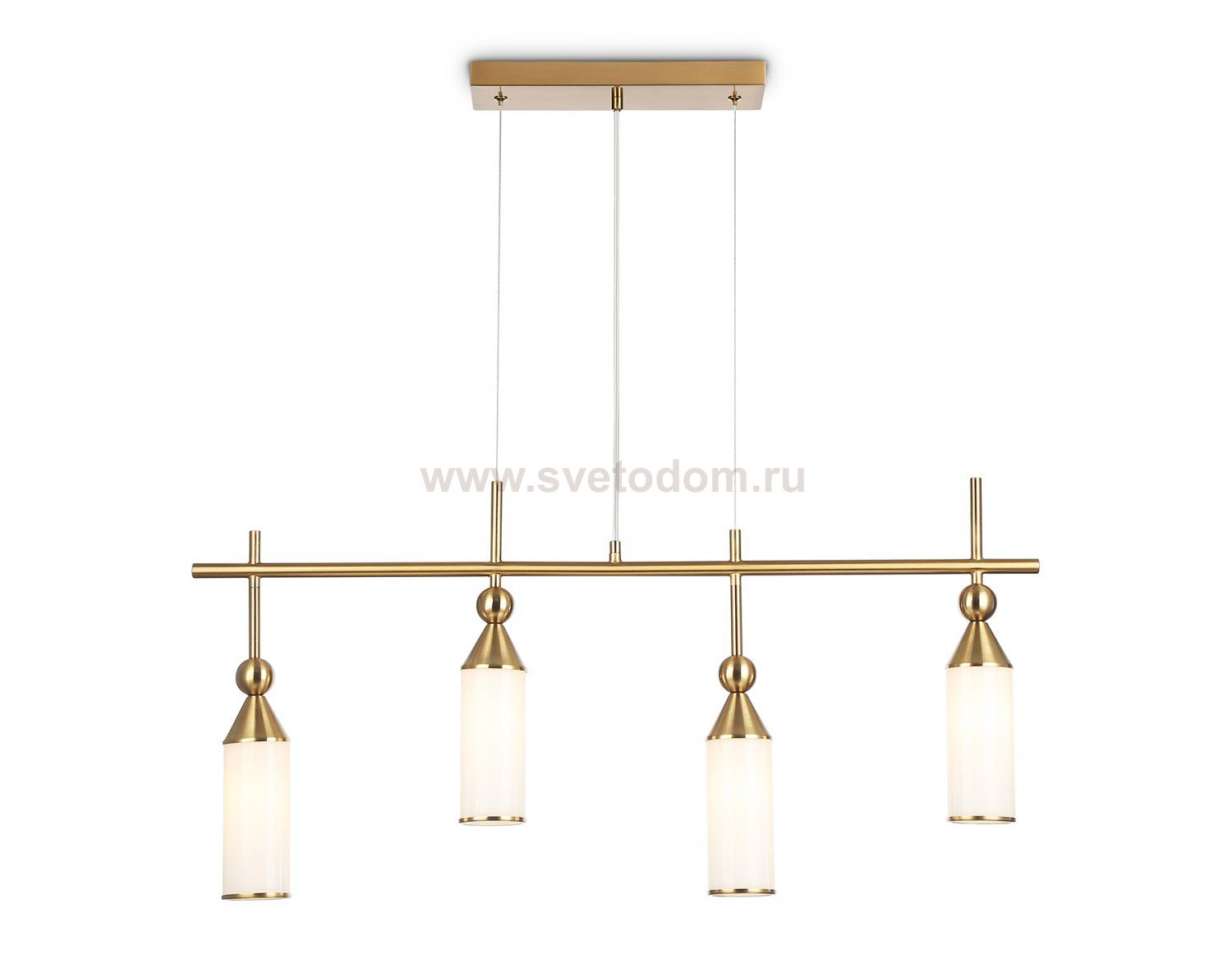 Подвесной светильник Ambrella LH55274/4 BS/FR латунь/белый матовый E14*4 max 40W 845*65*1150