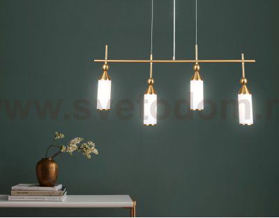 Подвесной светильник Ambrella LH55274/4 BS/FR латунь/белый матовый E14*4 max 40W 845*65*1150