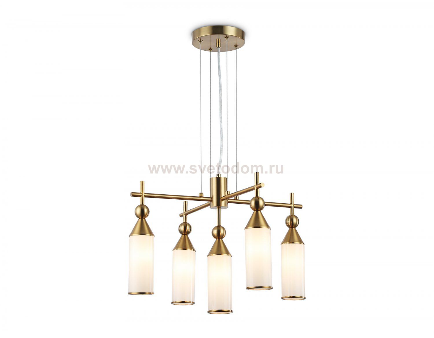 Подвесная люстра Ambrella LH55276/5 BS/FR латунь/белый матовый E14*5 max 40W D520*1390