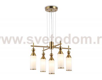 Подвесная люстра Ambrella LH55276/5 BS/FR латунь/белый матовый E14*5 max 40W D520*1390