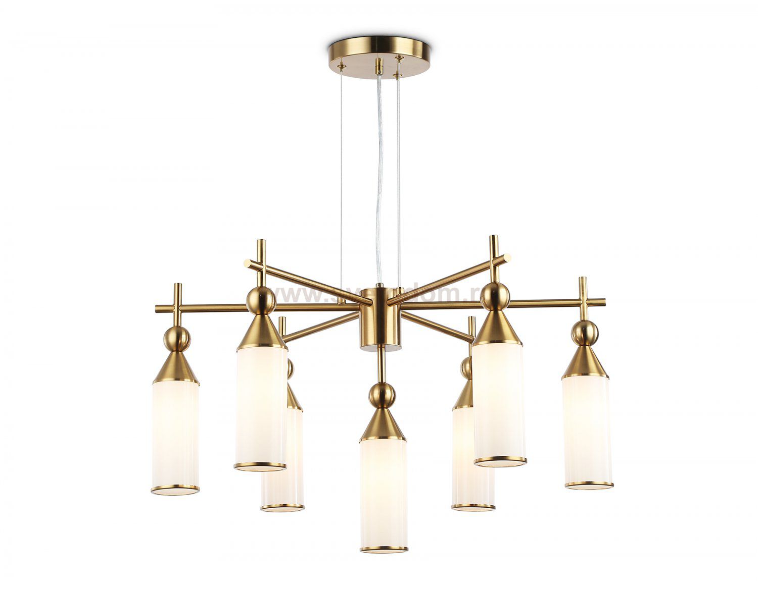 Подвесная люстра Ambrella LH55278/7 BS/FR латунь/белый матовый E14*7 max 40W D640*1390