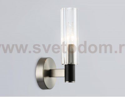 Настенный светильник Ambrella LH55507 SN/BK/CL сатин никель/черный/прозрачный E14 max 40W 120*100*250