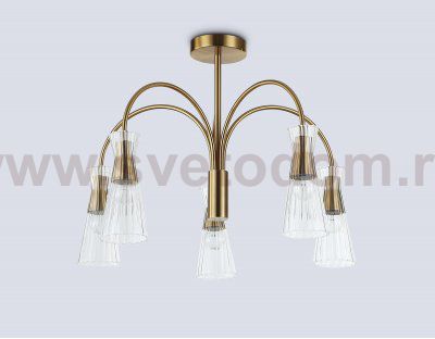 LH55701/5 BS/CL латунь/прозрачный E14*5 max 40W D600*440