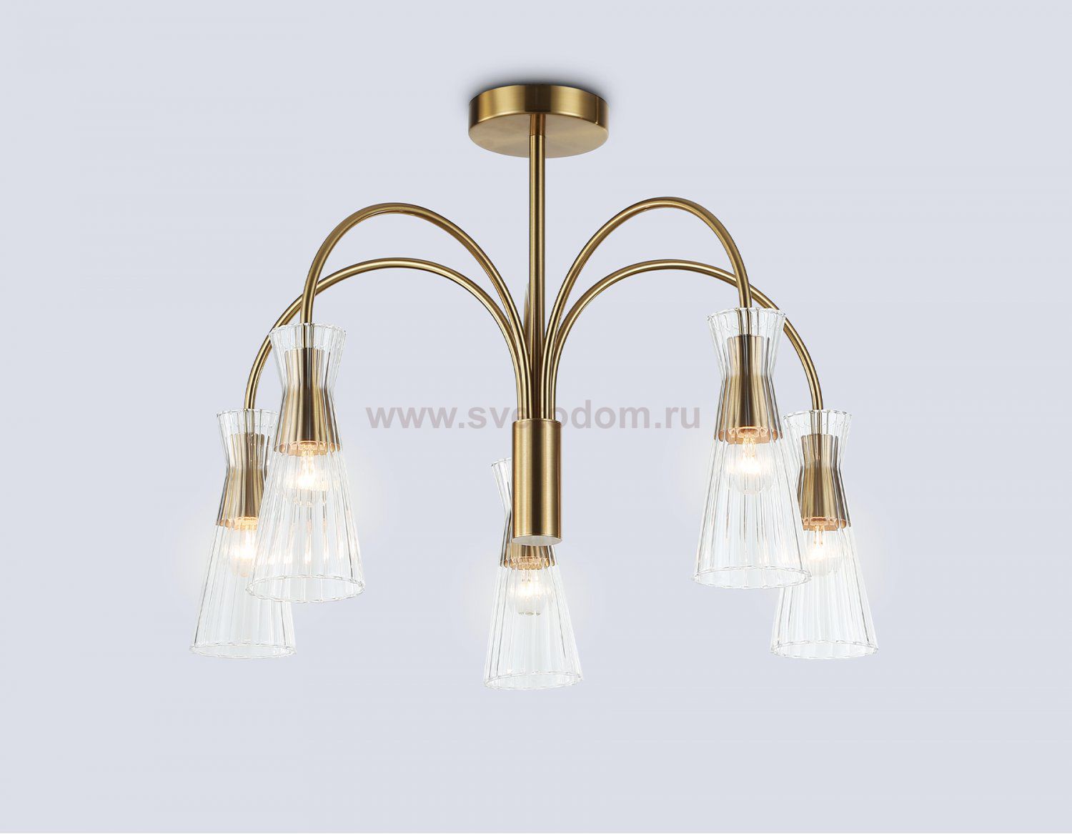 LH55701/5 BS/CL латунь/прозрачный E14*5 max 40W D600*440