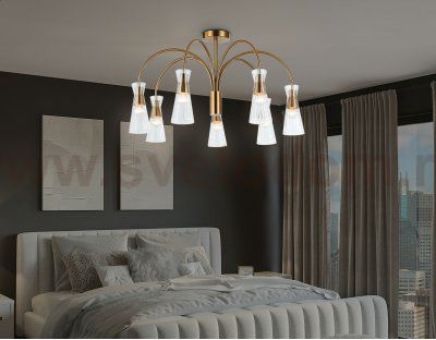 LH55703/7 BS/CL латунь/прозрачный E14*7 max 40W D745*460