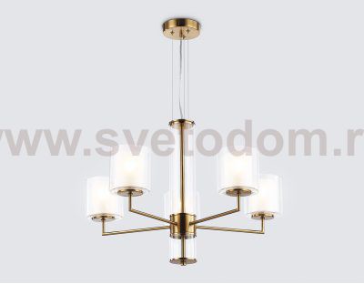 Подвесная люстра Ambrella LH56011/5 BS/FR латунь/белый матовый E14*5 max 40W D640*1260
