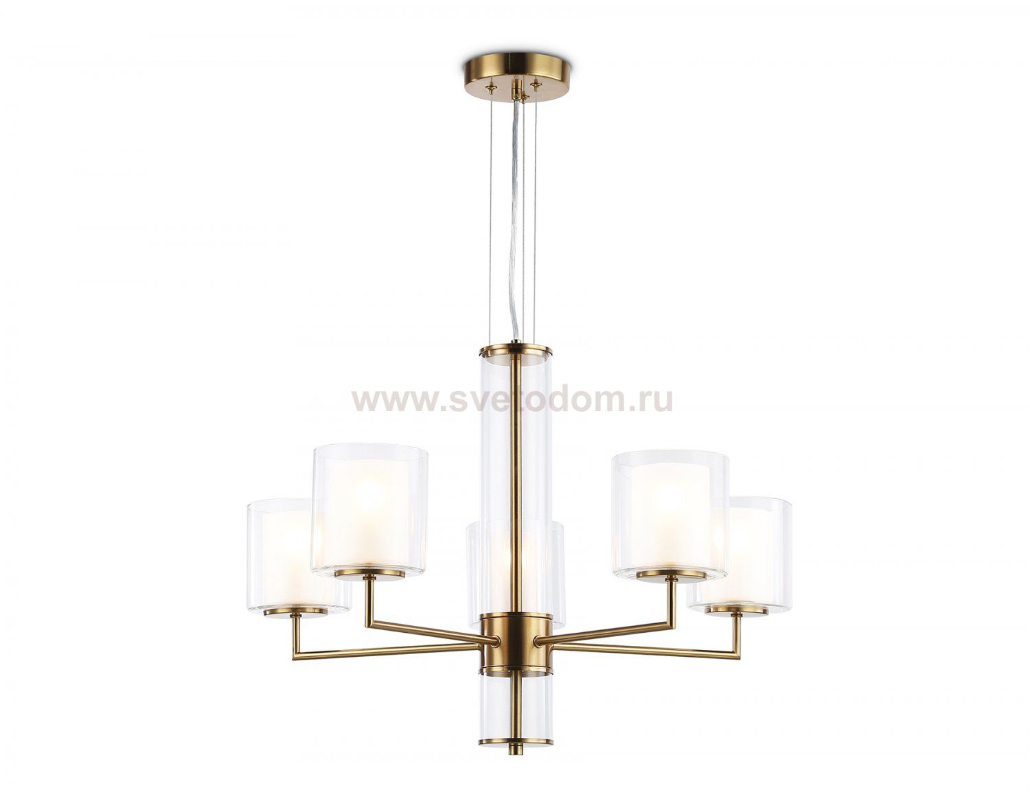 Подвесная люстра Ambrella LH56011/5 BS/FR латунь/белый матовый E14*5 max 40W D640*1260