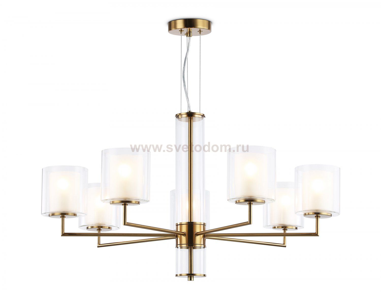 Подвесная люстра Ambrella LH56013/7 BS/FR латунь/белый матовый E14*7 max 40W D790*1260