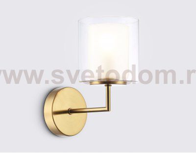 Настенный светильник Ambrella LH56015 BS/FR латунь/белый матовый E14 max 40W 190*120*220