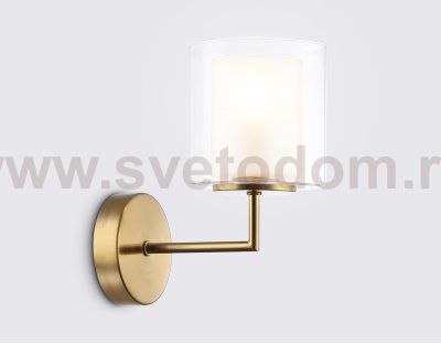 Настенный светильник Ambrella LH56015 BS/FR латунь/белый матовый E14 max 40W 190*120*220