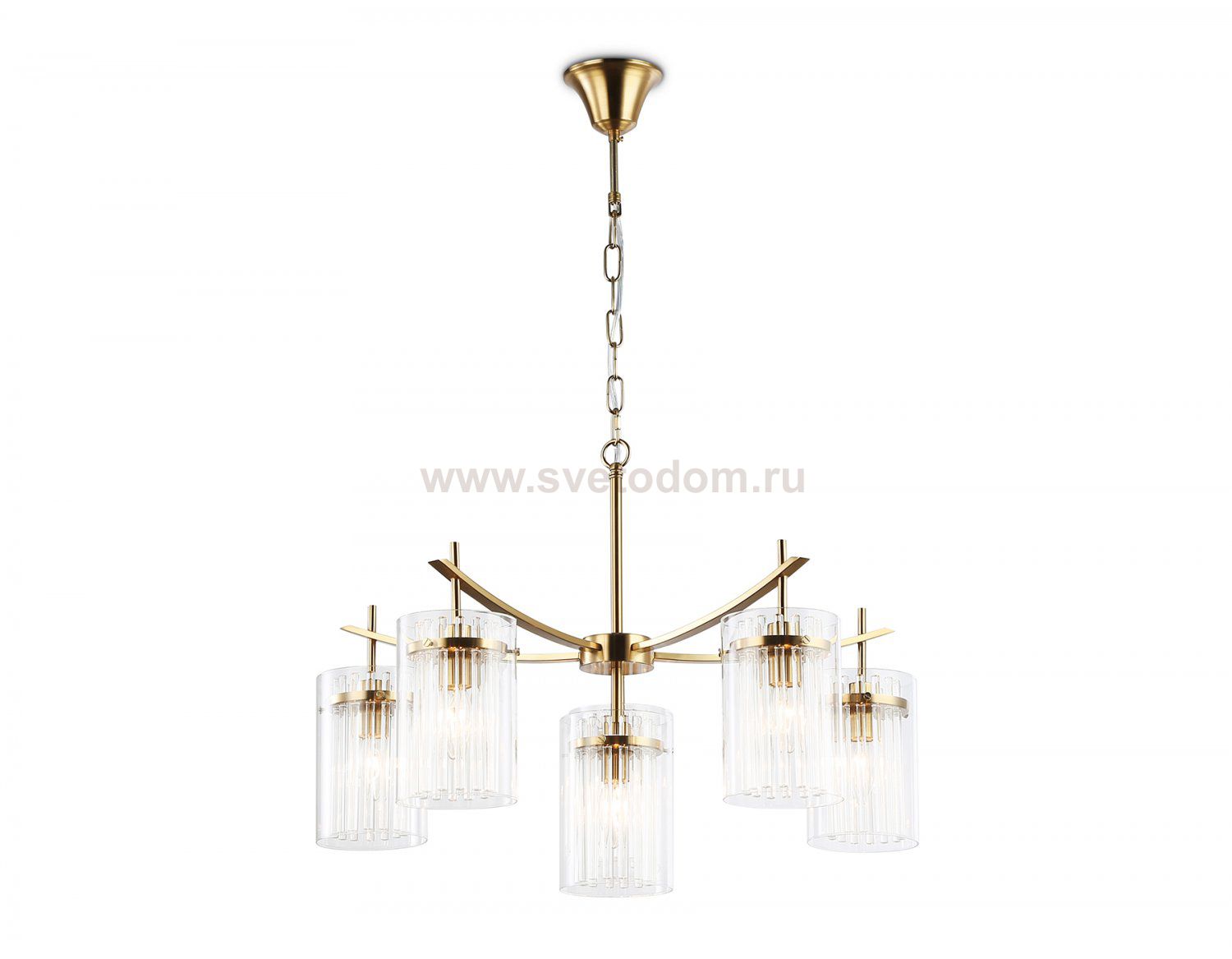 Подвесная люстра Ambrella LH56031/5+1 BS/CL латунь/прозрачный E14*6 max 40W D680*1200