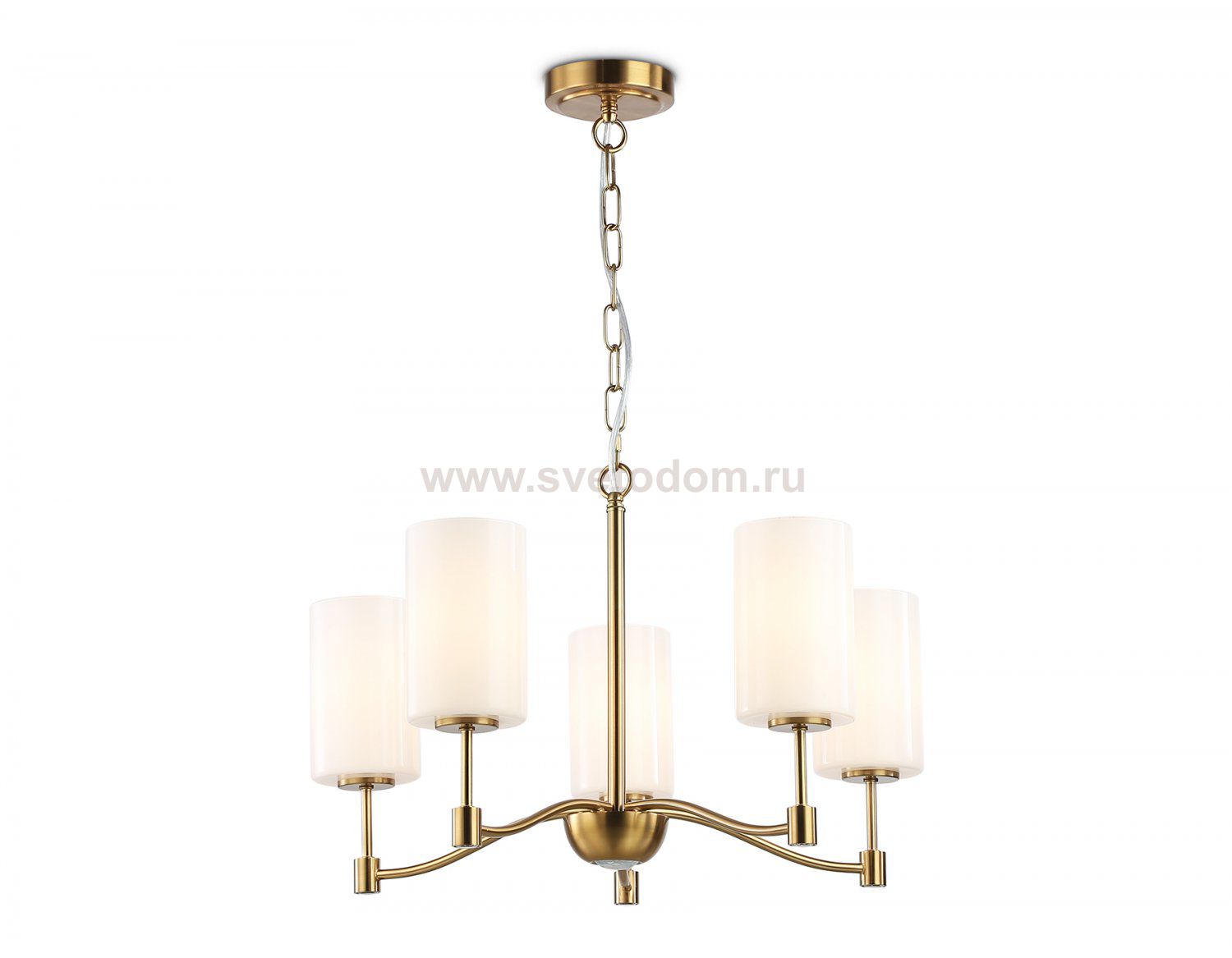 Подвесная люстра Ambrella LH56051/5 BS/FR латунь/белый матовый E14*5 max 40W D590*950