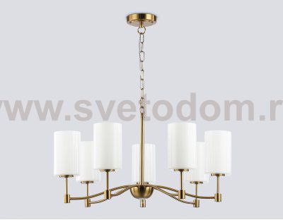 Подвесная люстра Ambrella LH56053/7 BS/FR латунь/белый матовый E14*7 max 40W D680*950