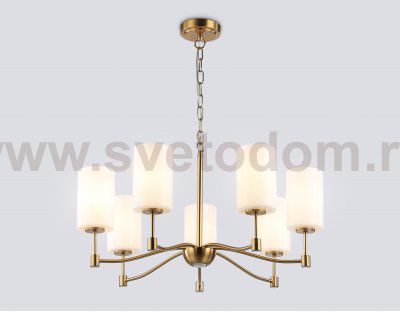 Подвесная люстра Ambrella LH56053/7 BS/FR латунь/белый матовый E14*7 max 40W D680*950