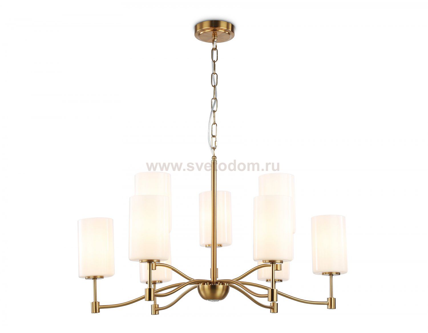 Подвесная люстра Ambrella LH56054/6+3 BS/FR латунь/белый матовый E14*9 max 40W D765*1060