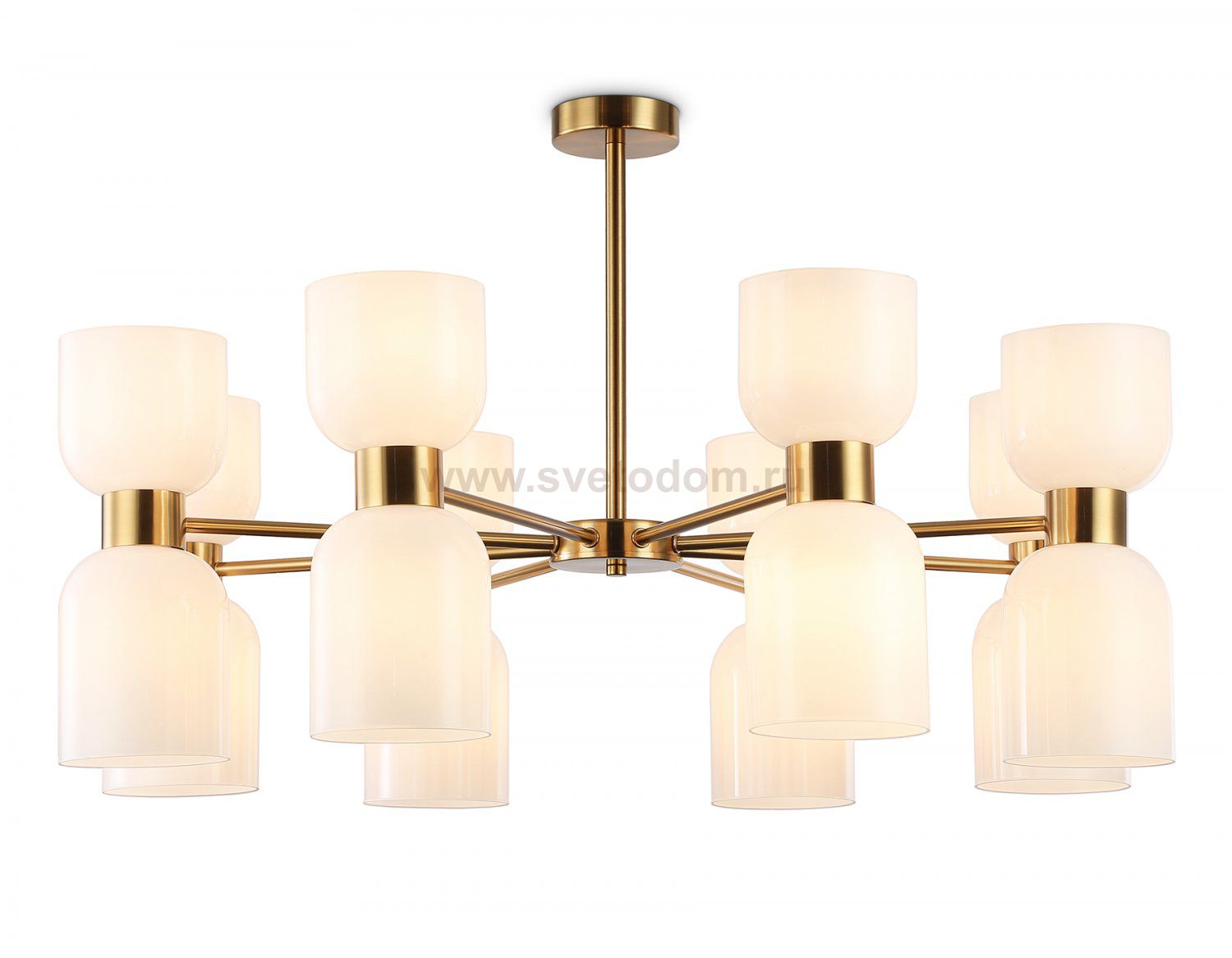 Люстра на штанге Ambrella LH56095/16 BS/FR латунь/белый матовый E14*16 max 40W D860*510