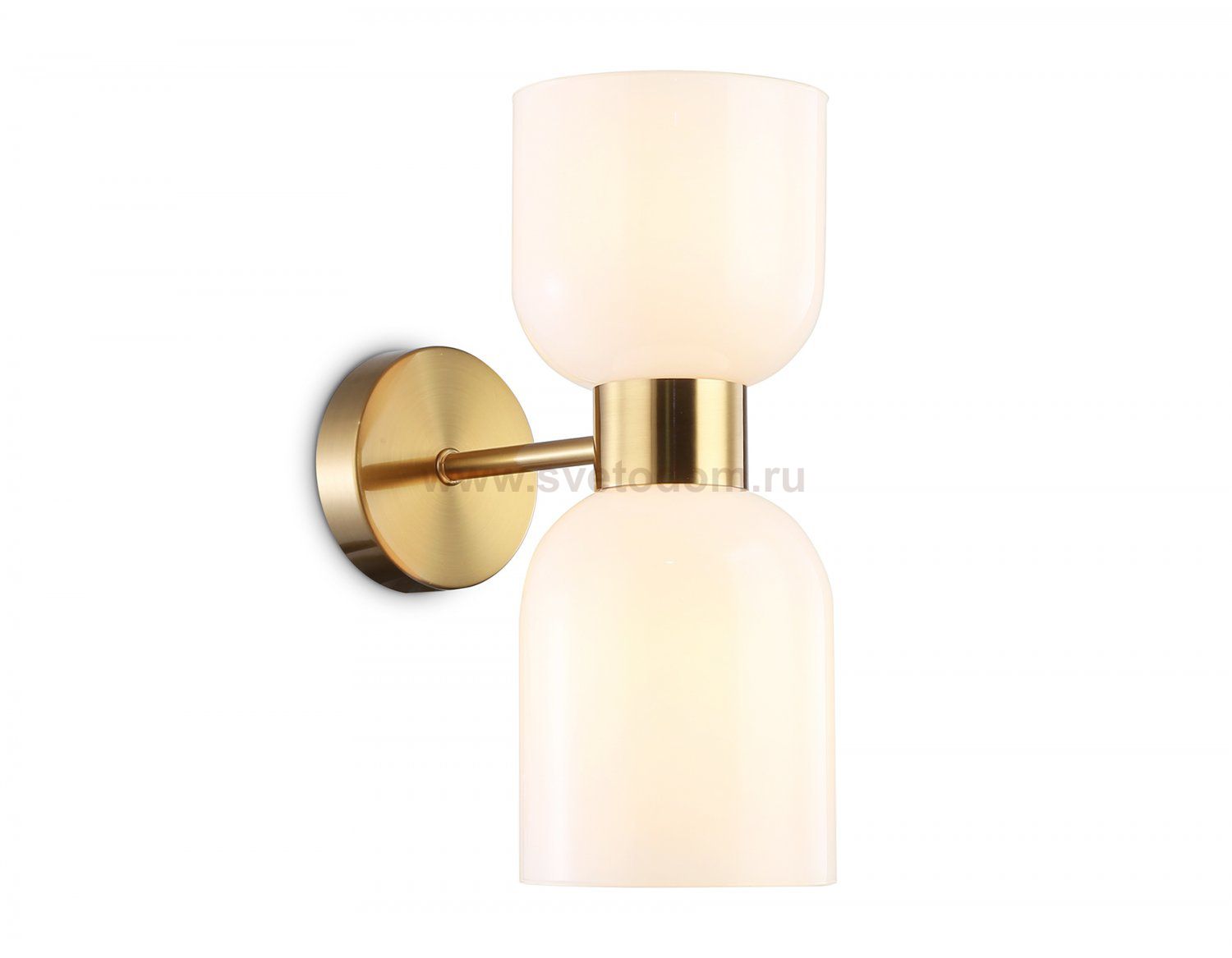 Настенный светильник Ambrella LH56097/2 BS/FR латунь/белый матовый E14*2 max 40W 215*120*300