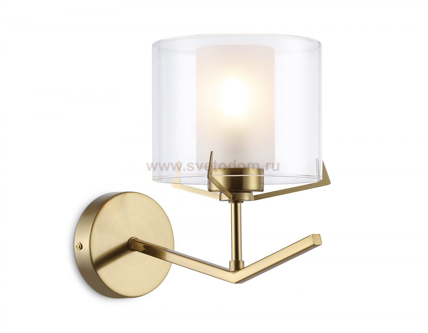 Настенный светильник со стеклянным плафоном Ambrella LH57010 BS/FR латунь/белый матовый E14 max 40W 280*150*220