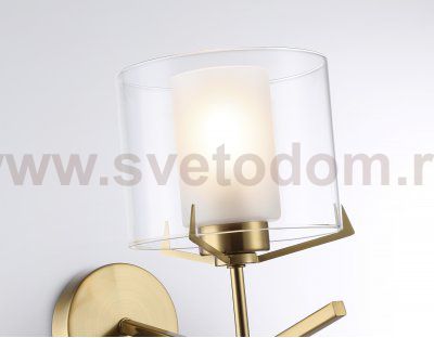 Настенный светильник со стеклянным плафоном Ambrella LH57010 BS/FR латунь/белый матовый E14 max 40W 280*150*220