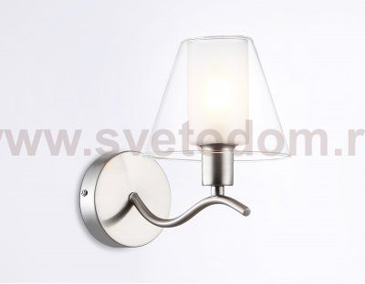 Настенный светильник со стеклянным плафоном Ambrella LH57085 SN/FR никель/белый матовый E14 max 40W 230*140*200