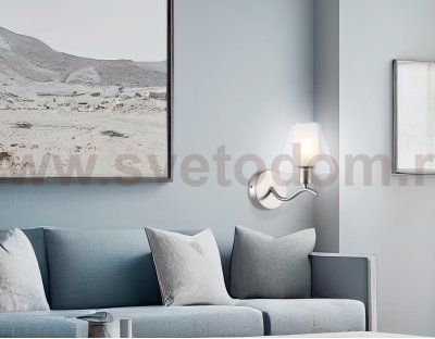 Настенный светильник со стеклянным плафоном Ambrella LH57085 SN/FR никель/белый матовый E14 max 40W 230*140*200
