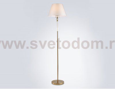 Напольный светильник с абажуром и хрусталем Ambrella LH71028 BS/WH латунь/белый E27 max 60W D360*1550