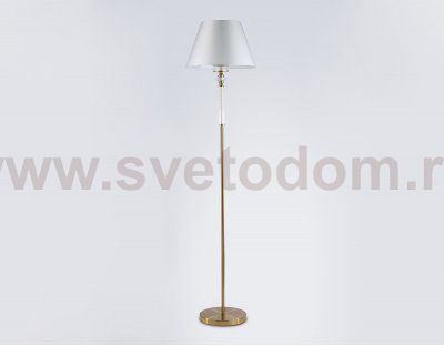 Напольный светильник с абажуром и хрусталем Ambrella LH71028 BS/WH латунь/белый E27 max 60W D360*1550
