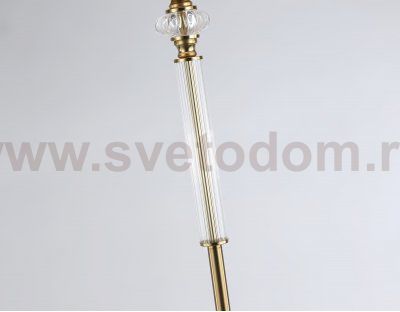 Напольный светильник с абажуром и хрусталем Ambrella LH71028 BS/WH латунь/белый E27 max 60W D360*1550