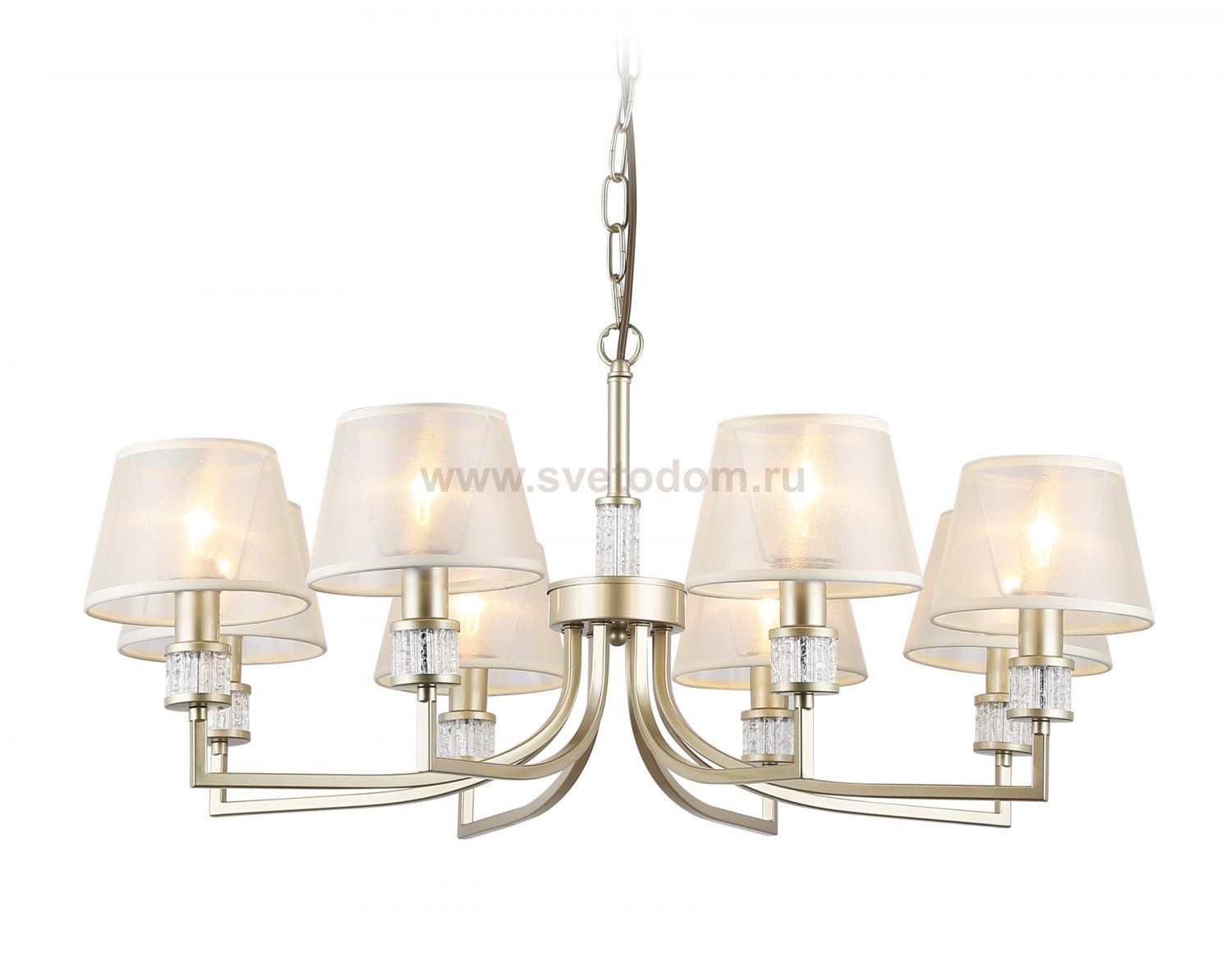 Подвесная люстра с абажурами Ambrella LH71217/8 CGD золото E14/8 max 40W D790*750