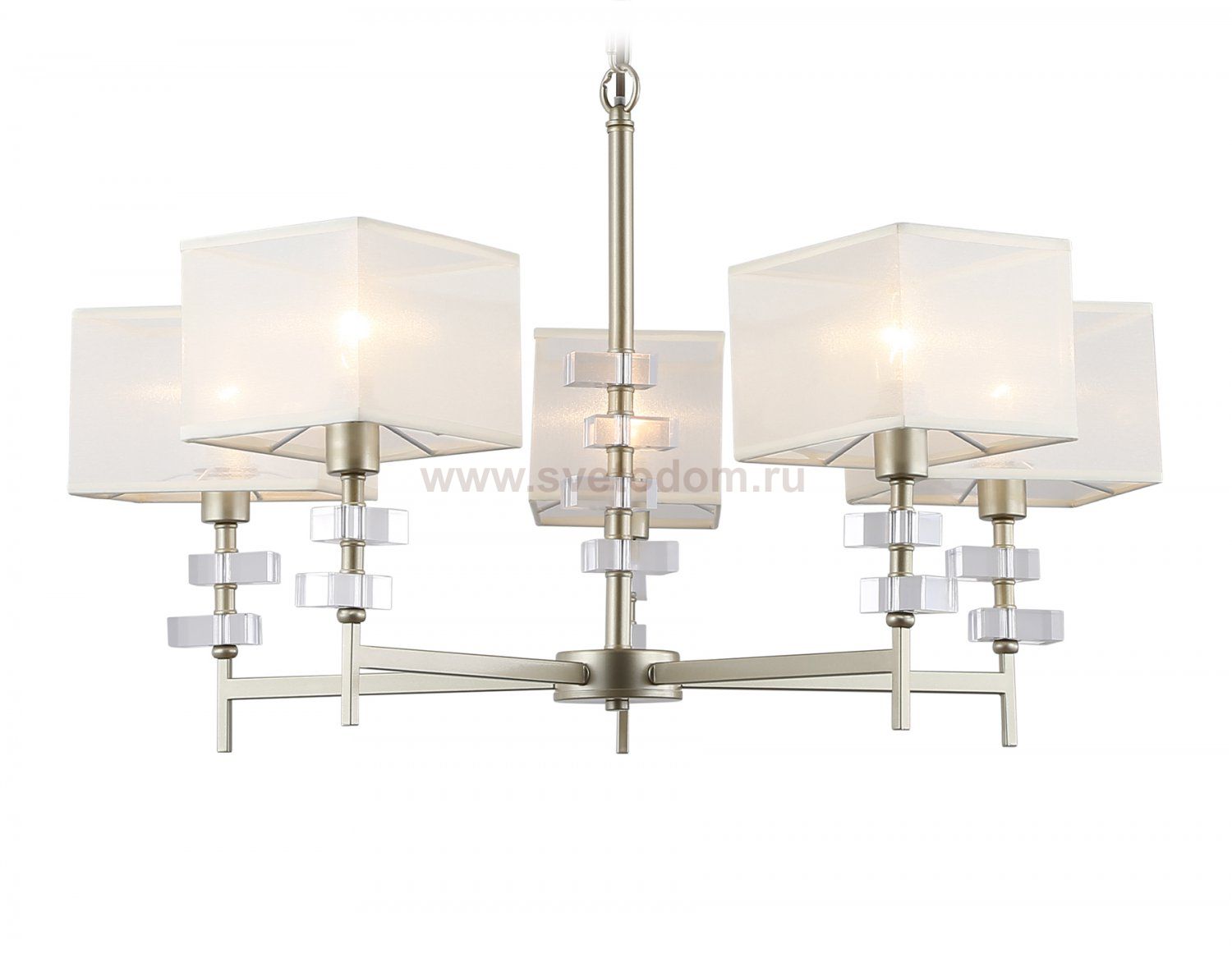 Подвесная люстра с абажурами Ambrella LH71331/5 CGD золото E14/5 max 40W D700*850