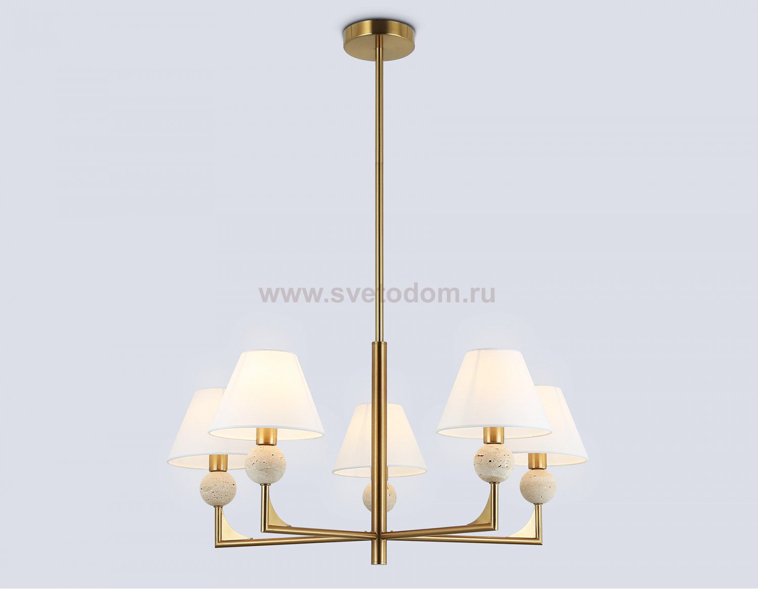 LH75159/5 BS/FR латунь/белый матовый E14*5 max 40W D730*580