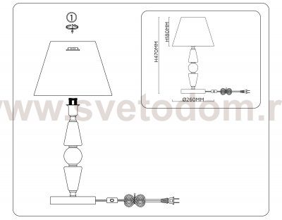 LH75262 SN/FR сатин никель/белый матовый E14 max 40W D260*470