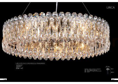 Светильник подвесной Crystal Lux LIRICA SP10 D610 CHROME/GOLD-TRANSPARENT (2201/210D)