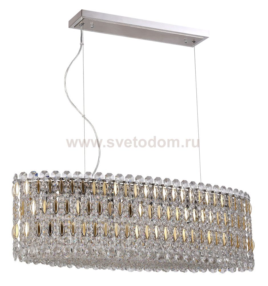 Светильник подвесной Crystal Lux LIRICA SP10 L900 CHROME/GOLD-TRANSPARENT (2201/210L)