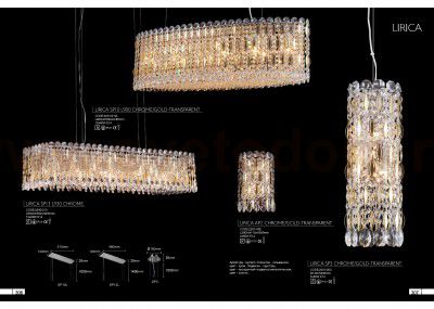 Светильник подвесной Crystal Lux LIRICA SP3 CHROME/GOLD-TRANSPARENT (2201/203)