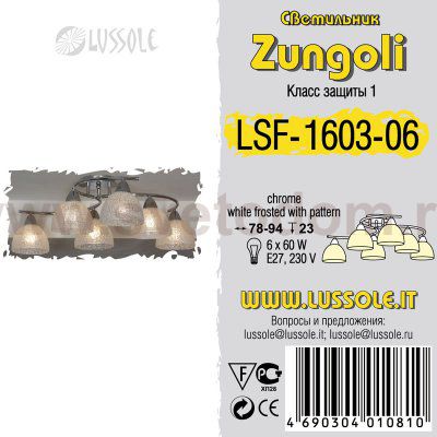 Люстра Lussole LSF-1603-06 ZUNGOLI
