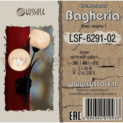 Светильник настенный бра Lussole LSF-6291-02 BAGHERIA