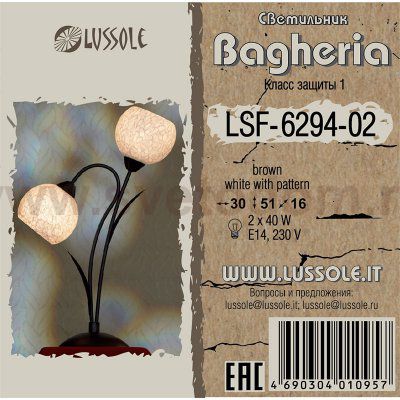 Настольная лампа Lussole LSF-6294-02 BAGHERIA